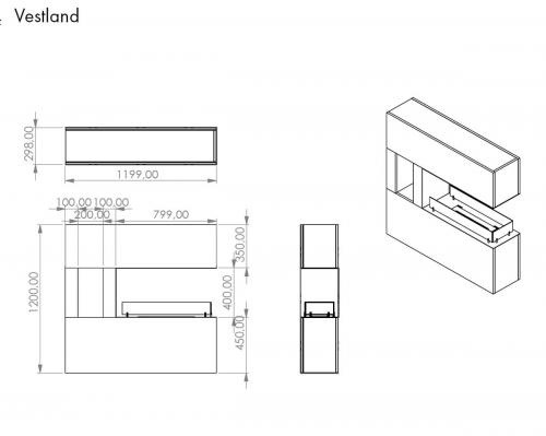 Glow Fire Ethanolkamin Vestland